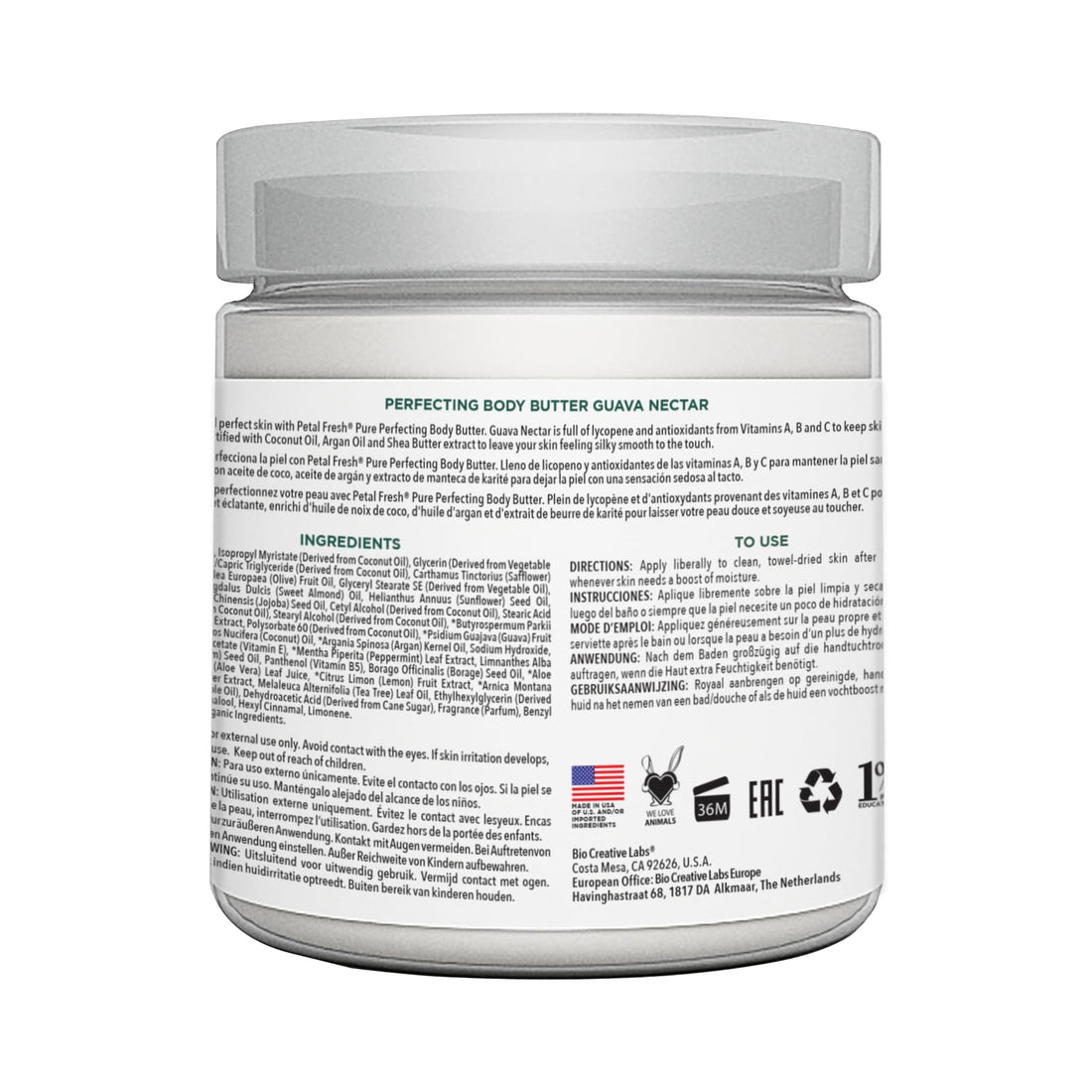 Petal Fresh Pure Perfecting Guava Nectar Body Butter - 237ml | Shea Butter, Argan Oil & Coconut Oil | No Mineral Oil, Silicones or Color | 100% Vegan, Cruelty Free