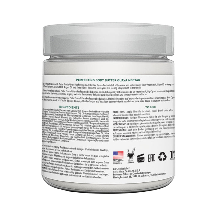 Petal Fresh Pure Perfecting Guava Nectar Body Butter - 237ml | Shea Butter, Argan Oil & Coconut Oil | No Mineral Oil, Silicones or Color | 100% Vegan, Cruelty Free