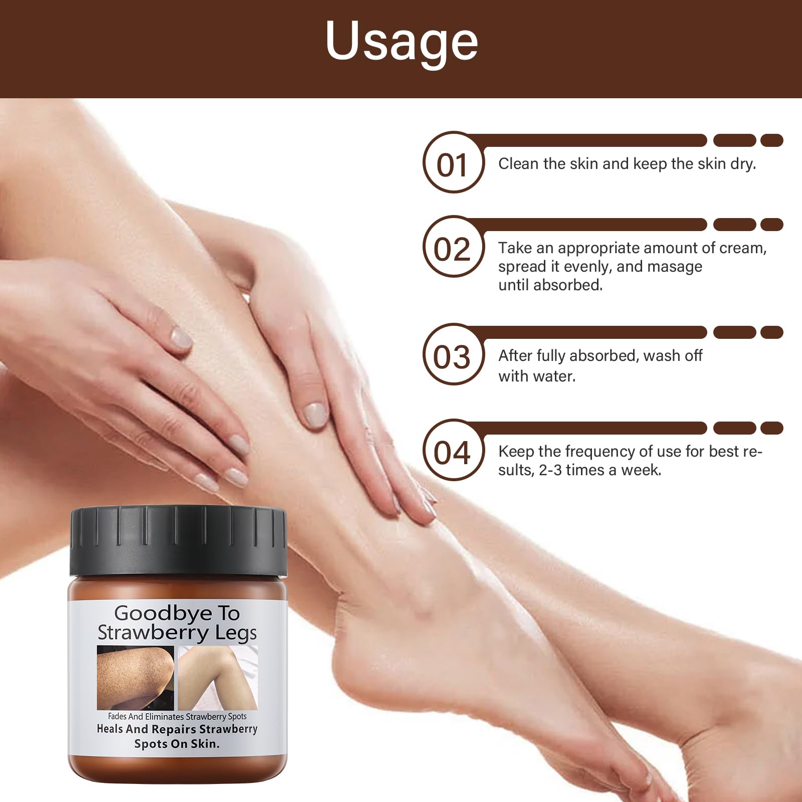 Strawberry Legs Treatment For Women, Rough Bumpy Body Cream, Lotion For Dry Skin Strawberry Skin Remover, Keratosis Pilaris Treatment Moisturizing Cream Body Moisturizer for Spots Brightening Dry