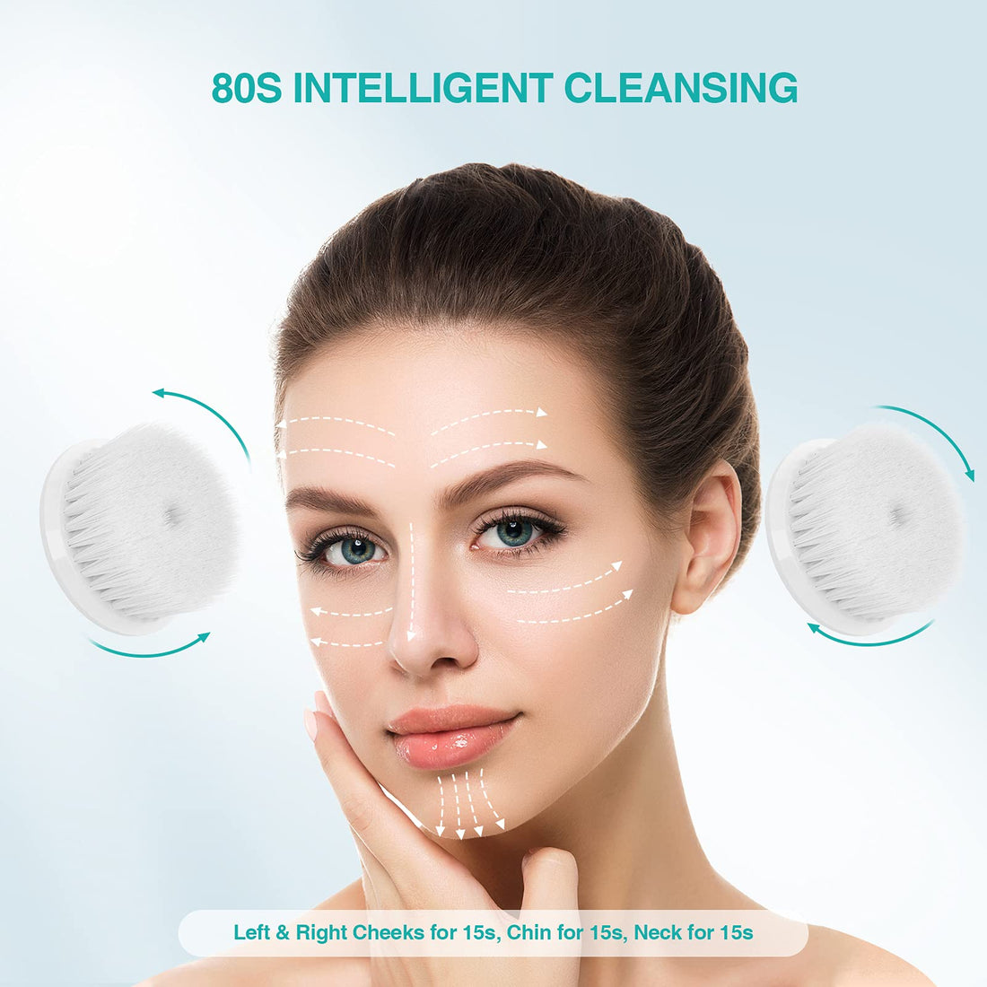 Electric Facial Cleansing Brush: Face Brushes for Cleansing and Exfoliating - Spin Face Cleansing Brush with Wall Holder - Rechargeable Face Scrubber with 6 Speeds Adjustment