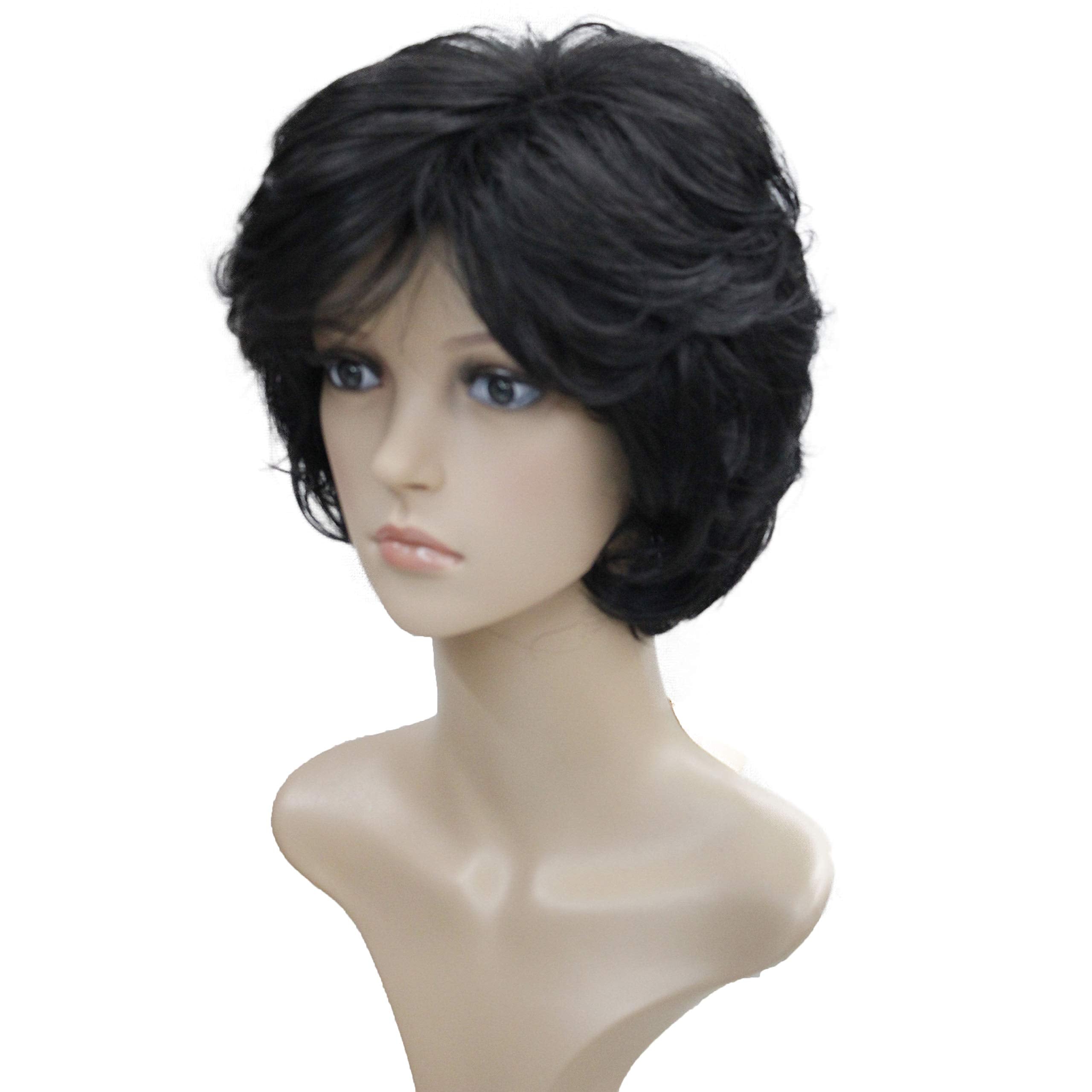 Wigingway #2: Wiginway Ladies Wigs Short Wavy Bob Wigs For Women Synthetic Capless Full Wig 8 Colors