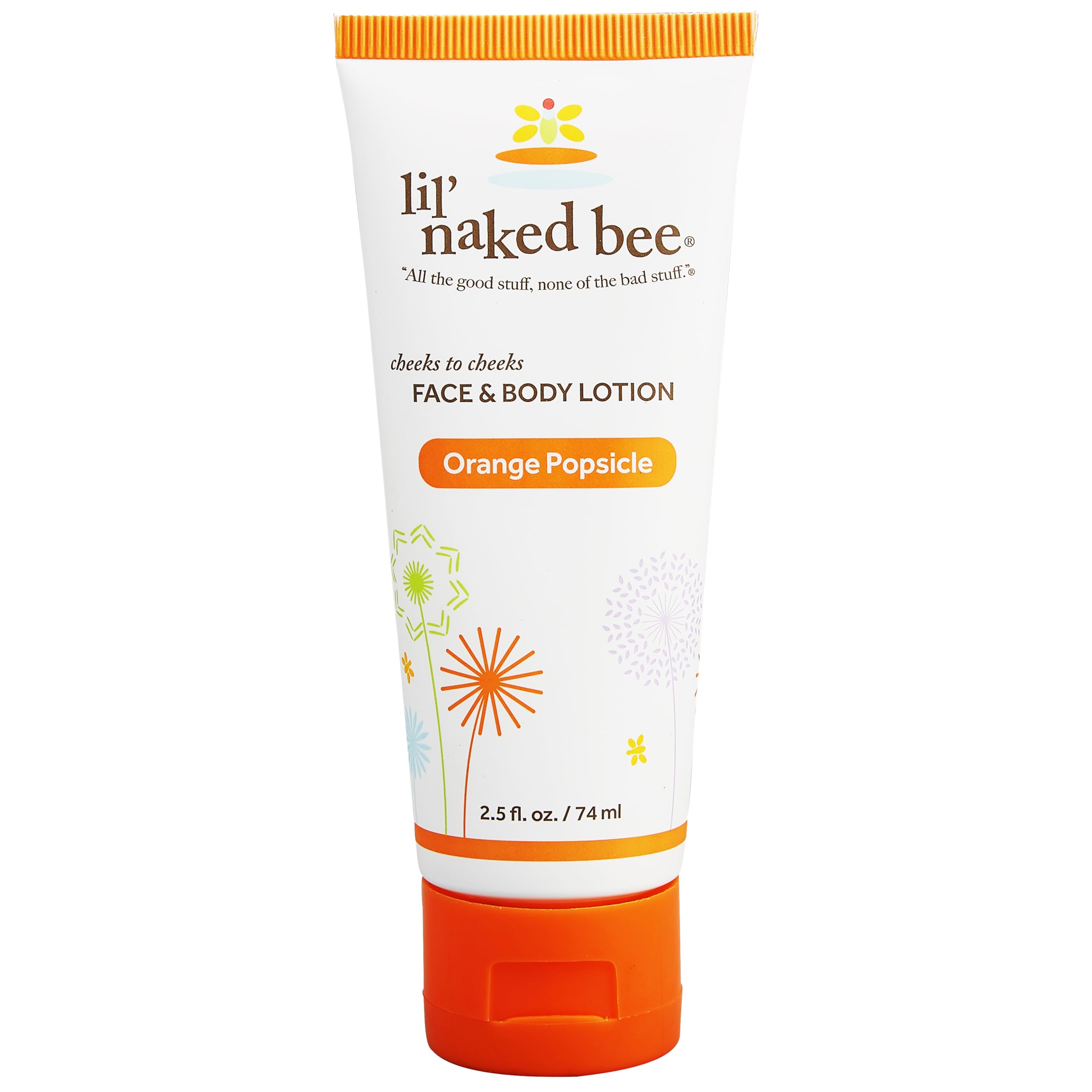 Lil Naked Bee Baby Lotion for Kids (2.5oz) Orange Popsicle Cheeks to Cheeks Face & Body Lotion for Hydrating & Moisturizing Skin