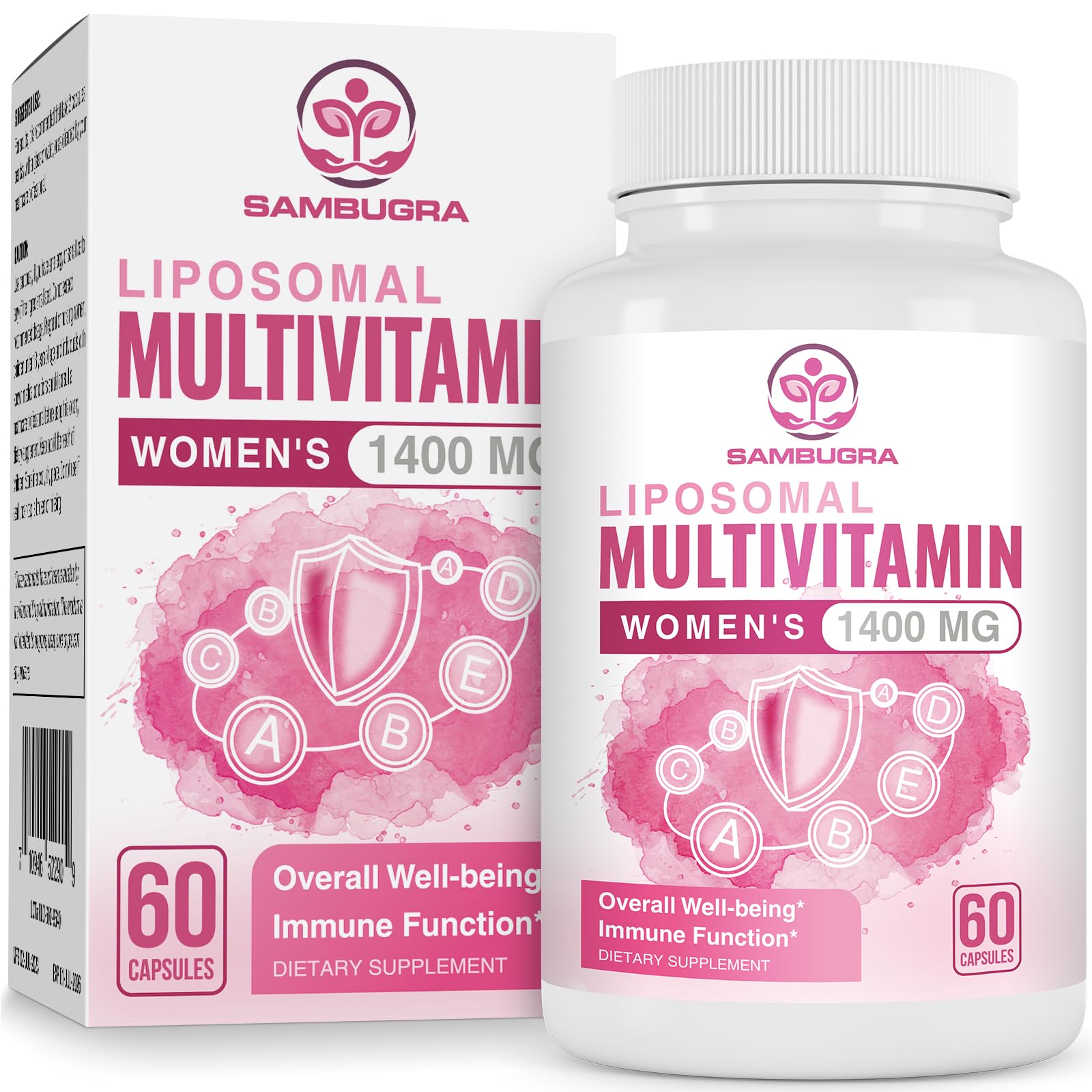 Liposomal Multivitamin for Women 1400MG - Womens Daily Multi Vitamins Supplements with Iron, Vitamin A, C, D, E and B Complex for Immune Health, Hair & Skin Support for Women 18+,60 Vegan Capsules