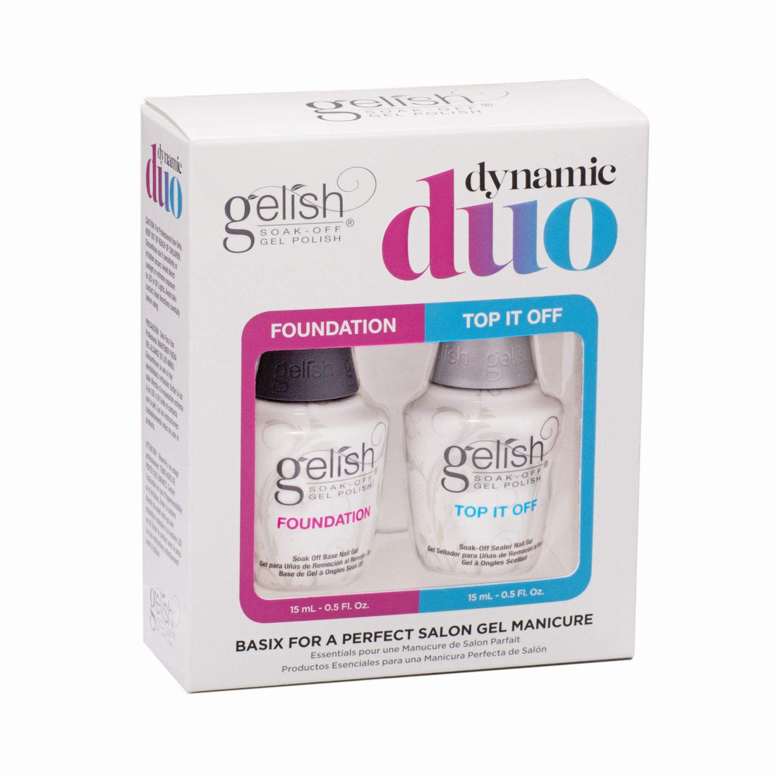 Gelish Dynamic Duo Soak-Off Gel Nail Polish - Foundation Base and Top Sealer