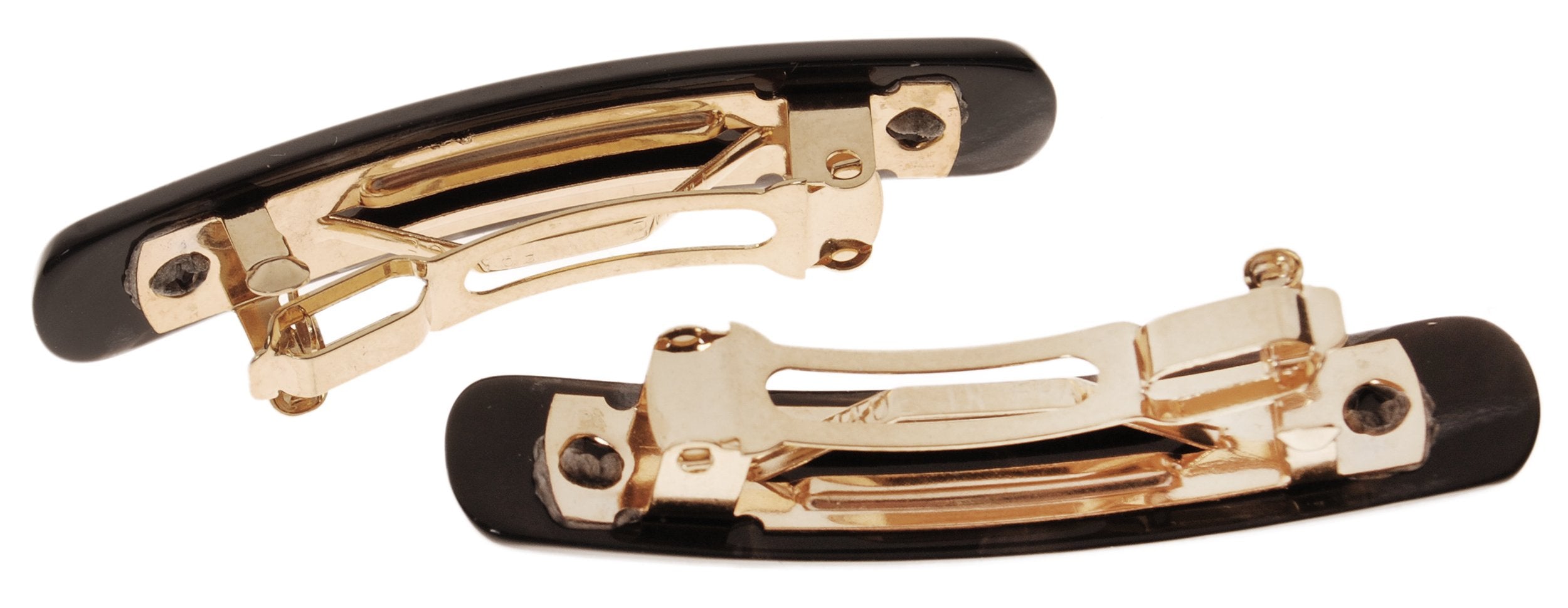 Nacro Black : France Luxe Mini Rectangle Barrette Pair - Nacro Black