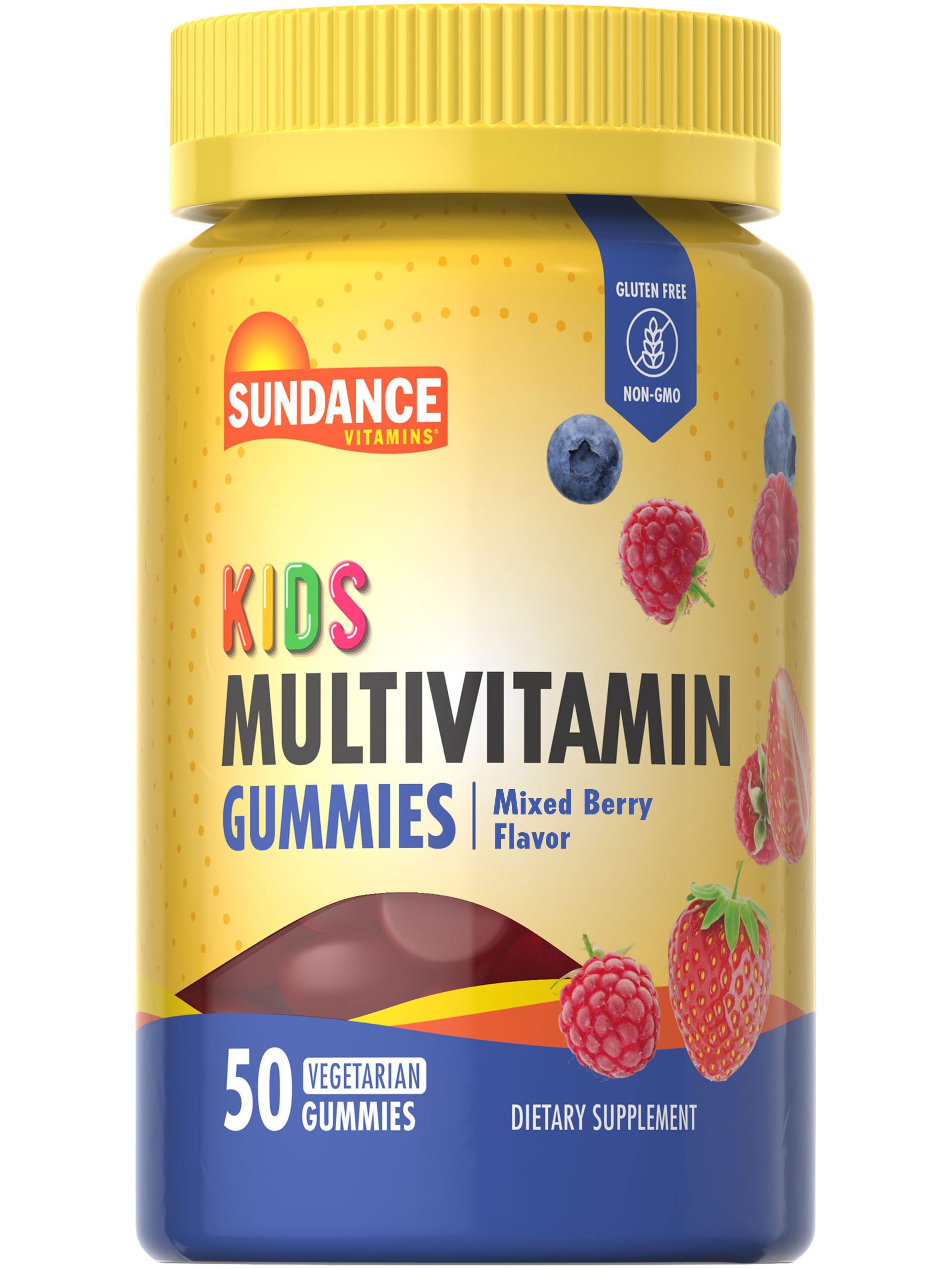 Sundance Kid's Multivitamin Gummies | 50 Count | Mixed Berry Flavor | Vegetarian, Non-GMO, and Gluten Free Supplement