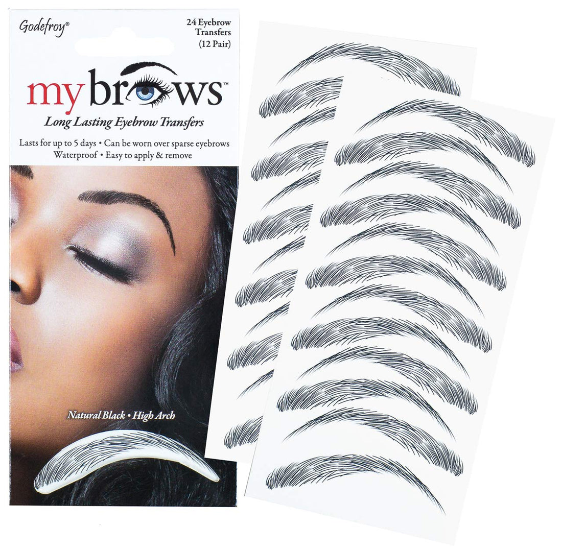 Godefroy MyBrows Long Lasting Eyebrow Transfers Natural Black-High Arch