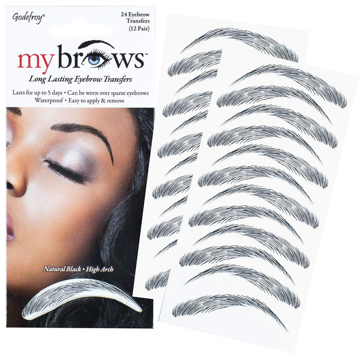 Godefroy MyBrows Long Lasting Eyebrow Transfers Natural Black-High Arch