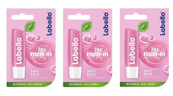 Labello Soft Ros Lip Balm - 3 pack