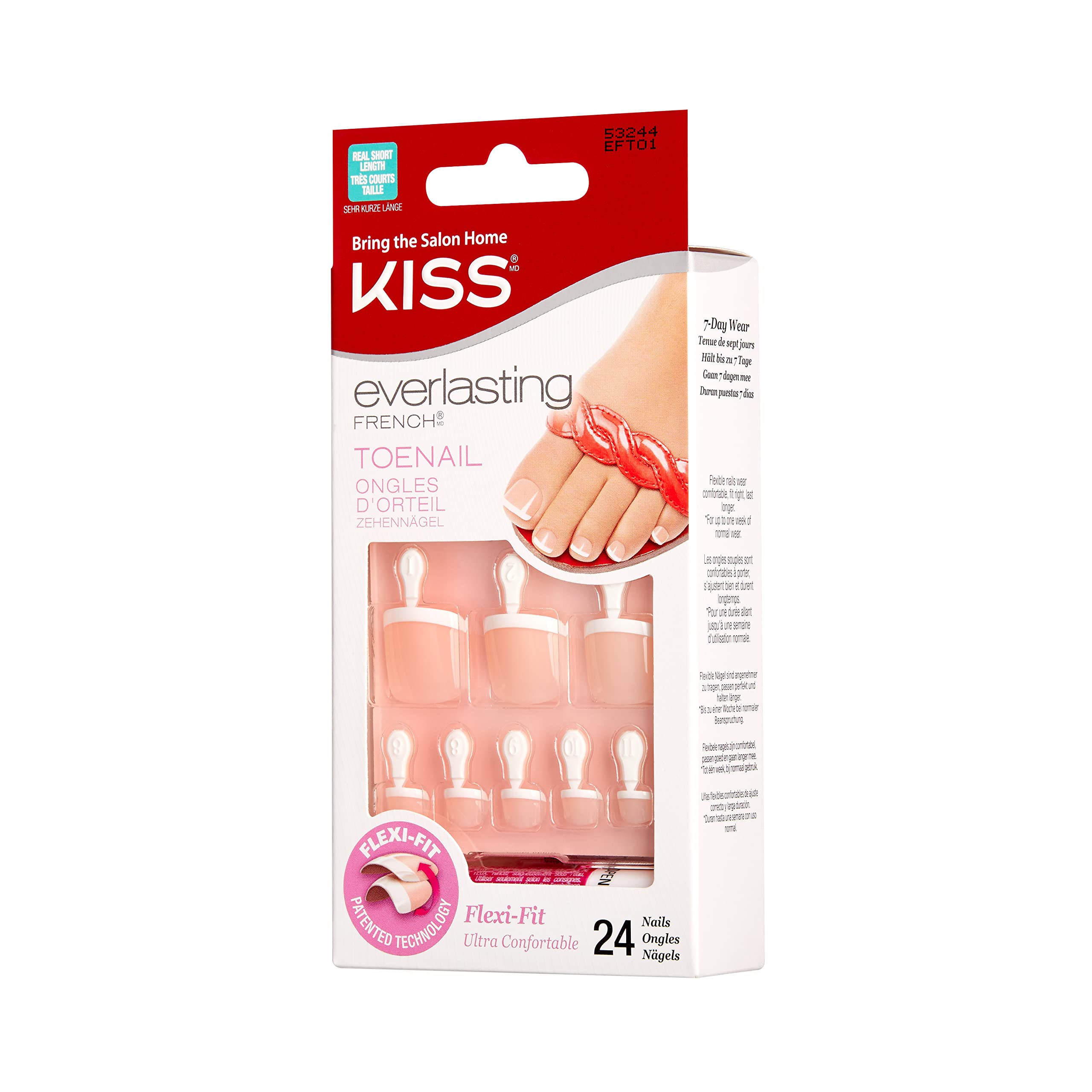 Kiss Everlasting French Toenail Limitless Kit, 0.07 Pound