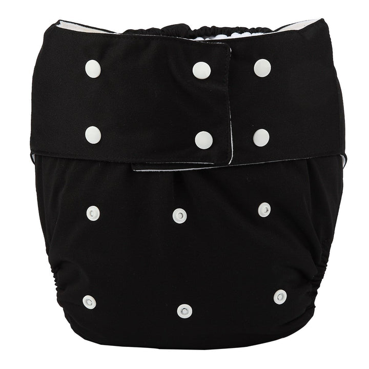 Sigzagor Teen Adult Cloth Diaper Nappy Reusable Washable for Disability Incontinence Men (Black)