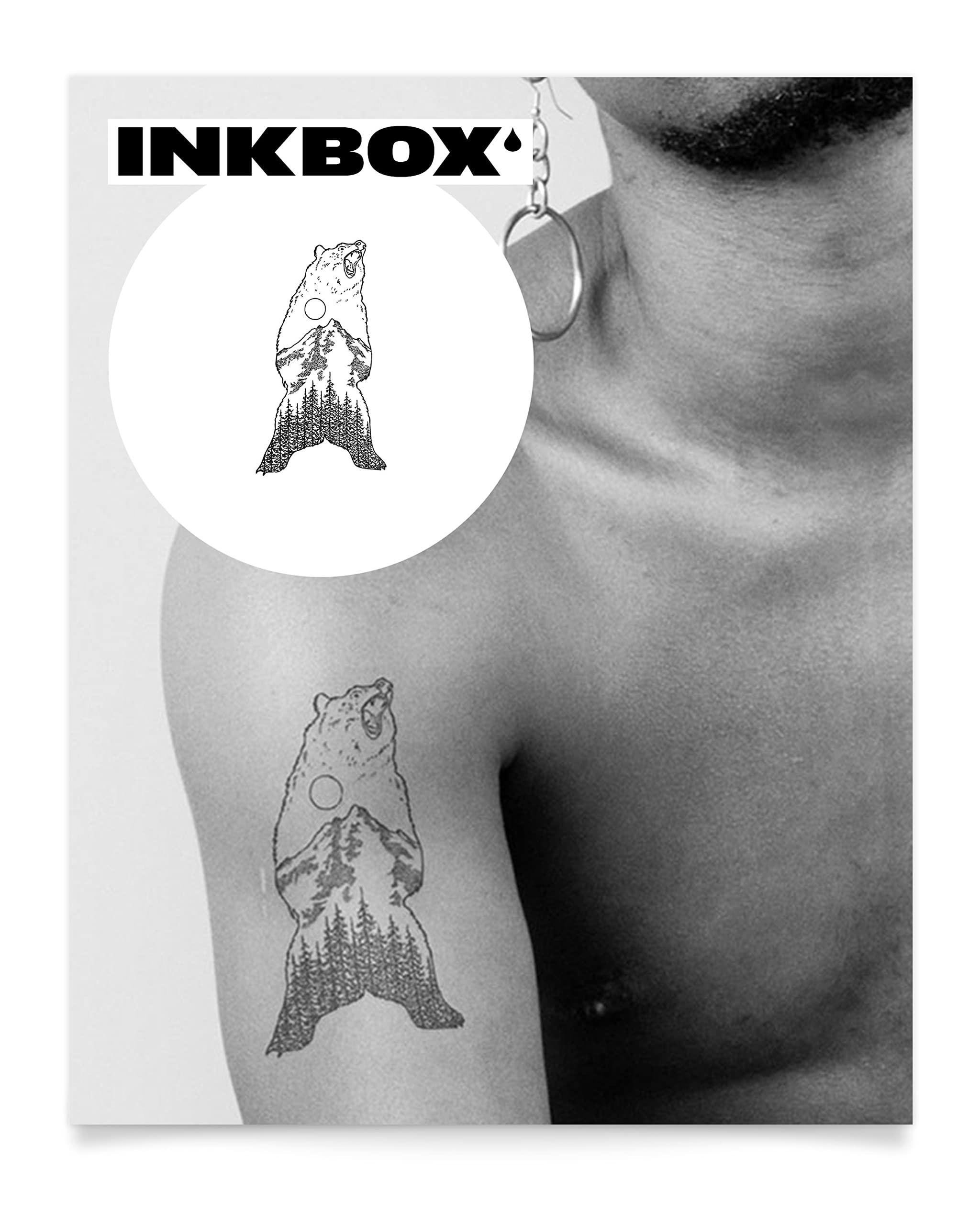 Inkbox Temporary Tattoos, Semi-Permanent Tattoo, One Premium Easy Long Lasting, Waterproof Temp Tattoo with For Now Ink - Lasts 1-2 Weeks, Growling, 6 x 3 in