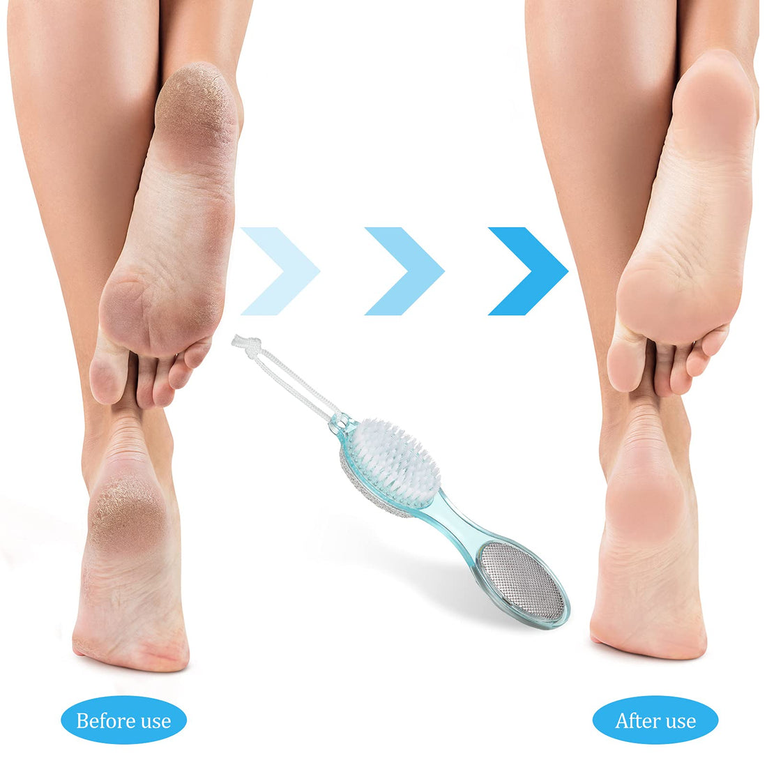 4 Pieces 4 in 1 Foot File Callus Remover Foot Scrubber Brush 4 in 1 Pedicure Tool with Pumice Stone Scrubber Multi-Functional Foot Scrubber Pedicure Foot File for Women Men Dry and Wet Foot Care