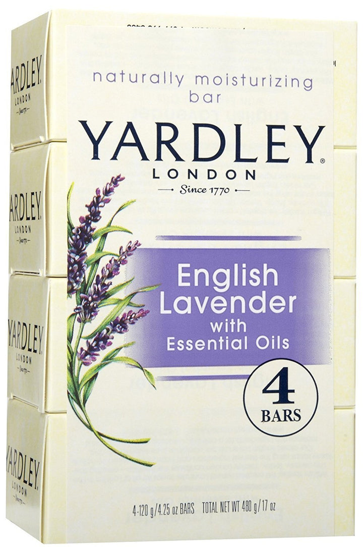 Yardley London English Lavender Soap 4.25oz BIG BARS 4 pack Sealed in cellophane