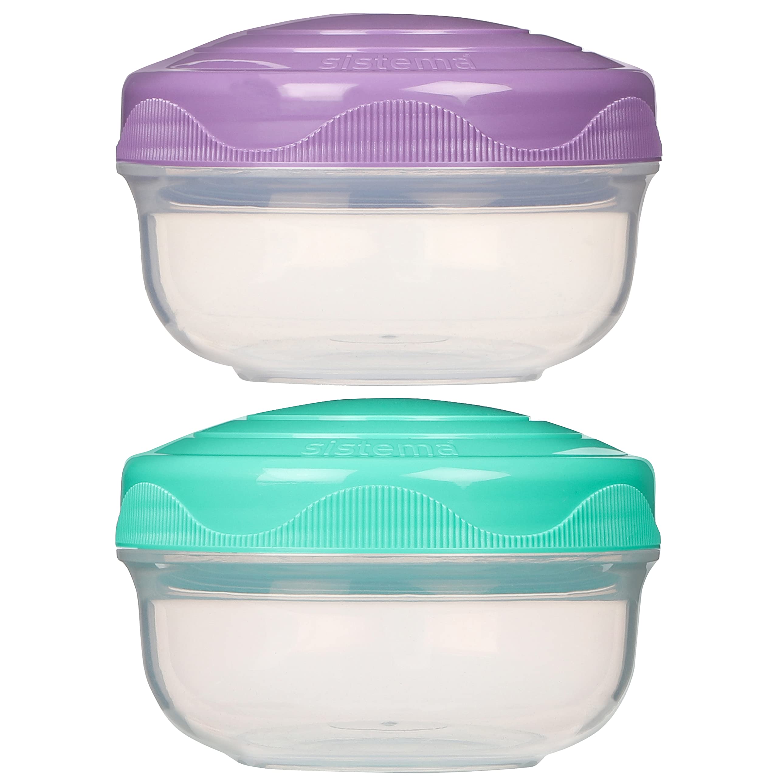 Sistema to GO PortionPod Food Storage Containers, Small Snack Pots, BPA - Free, Assorted Colours, 2 x 210 ml