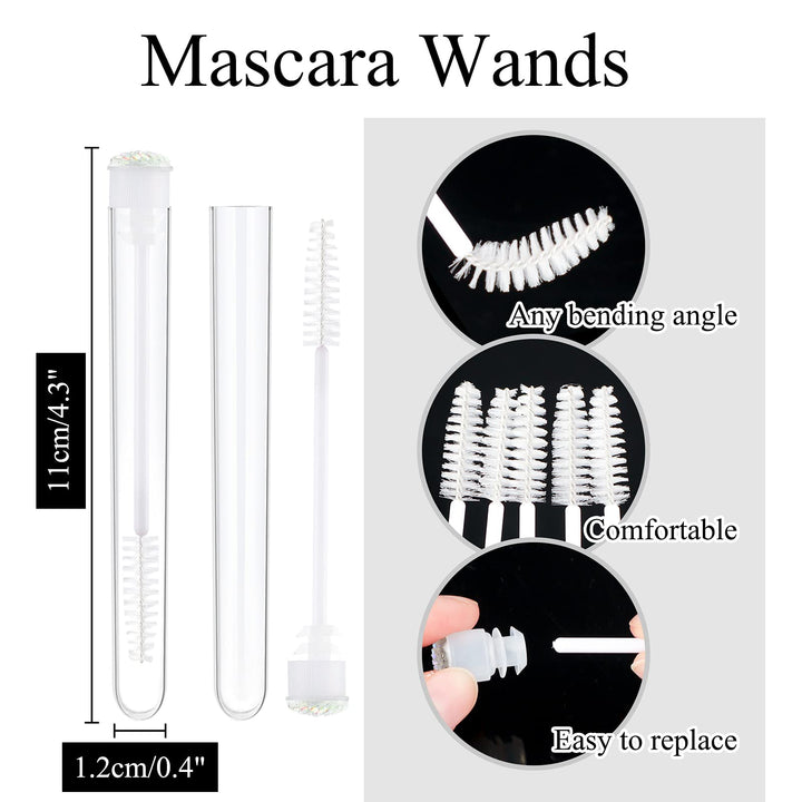 Dming 50pcs Lash brush Mascara wands and tubes Spoolies for eyelash extensions Mascara wand tubes scale white
