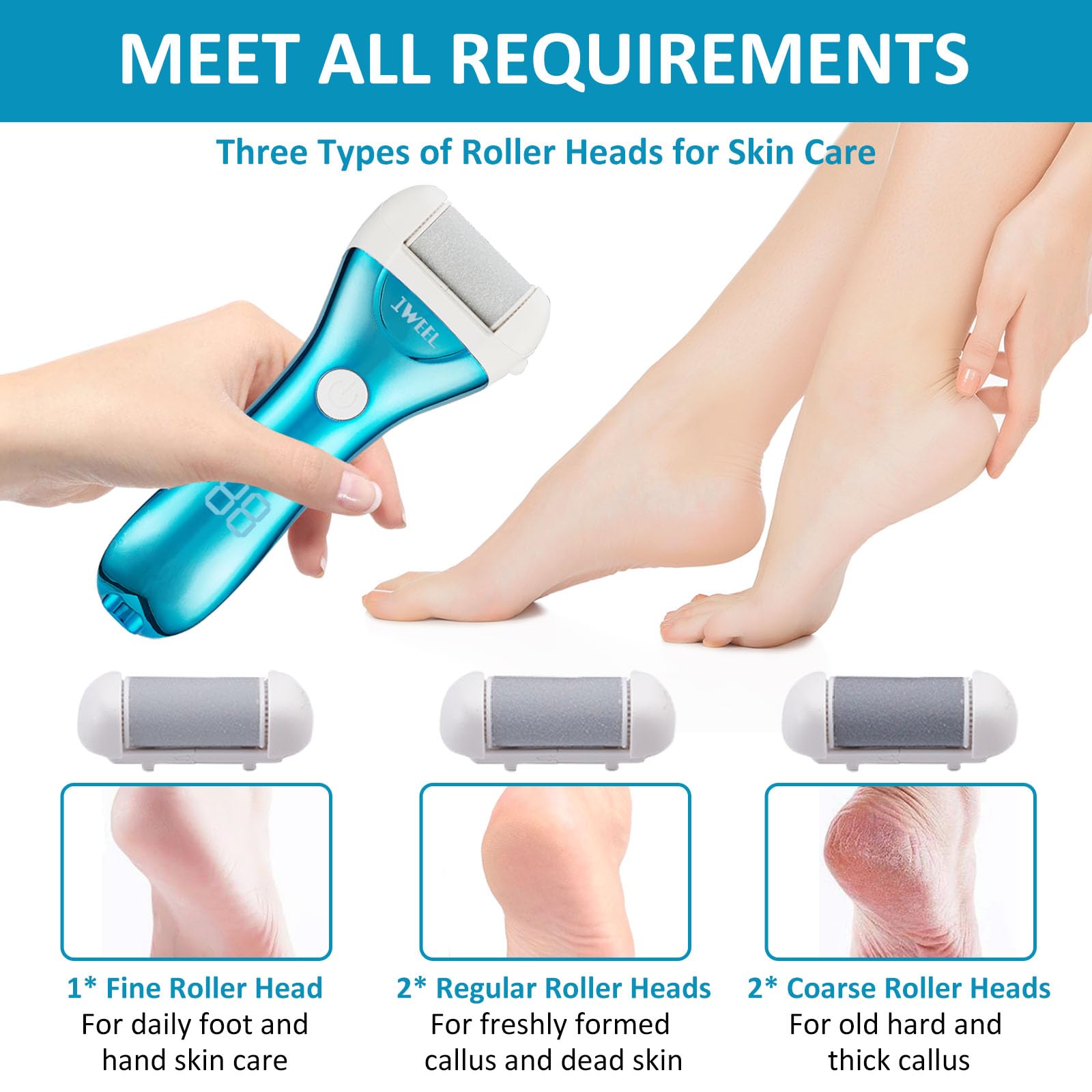 Electric Foot Callus Remover, Rechargeable Electronic Foot File Pedicure Kits, Electric Callus Remover for Feet, Foot Scrubber Dead Skin Remover, Professional Foot Care for Dead Skin Ideal Gift