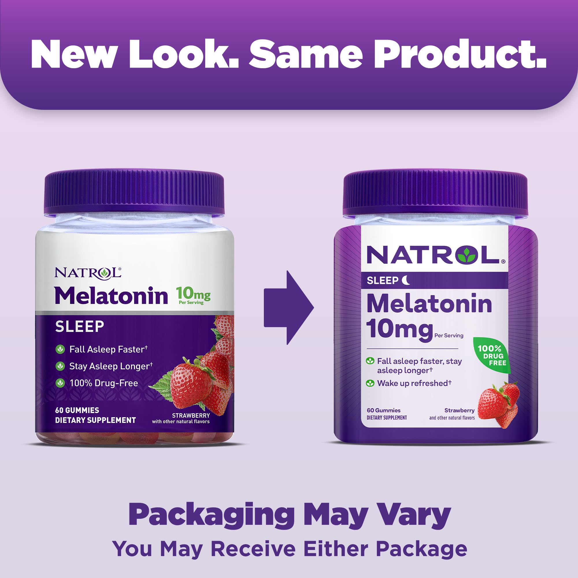 Natrol Melatonin Gummies, Sleep Support for Adults, 10 mg Melatonin Supplement for Sleeping, 60 Strawberry-Flavored Gummies, Up to a 30 Day Supply