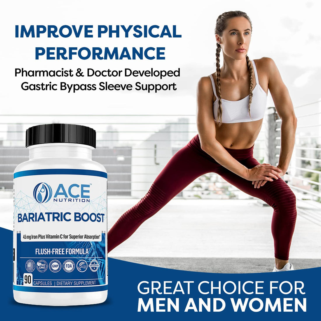 Bariatric Boost One-A-Day Multivitamin 90 Day Supply with 45mg Iron Post Gastric Bypass Sleeve Surgery | Non-GMO, Gluten Free, Bariatric Multivitamin Made in USA |