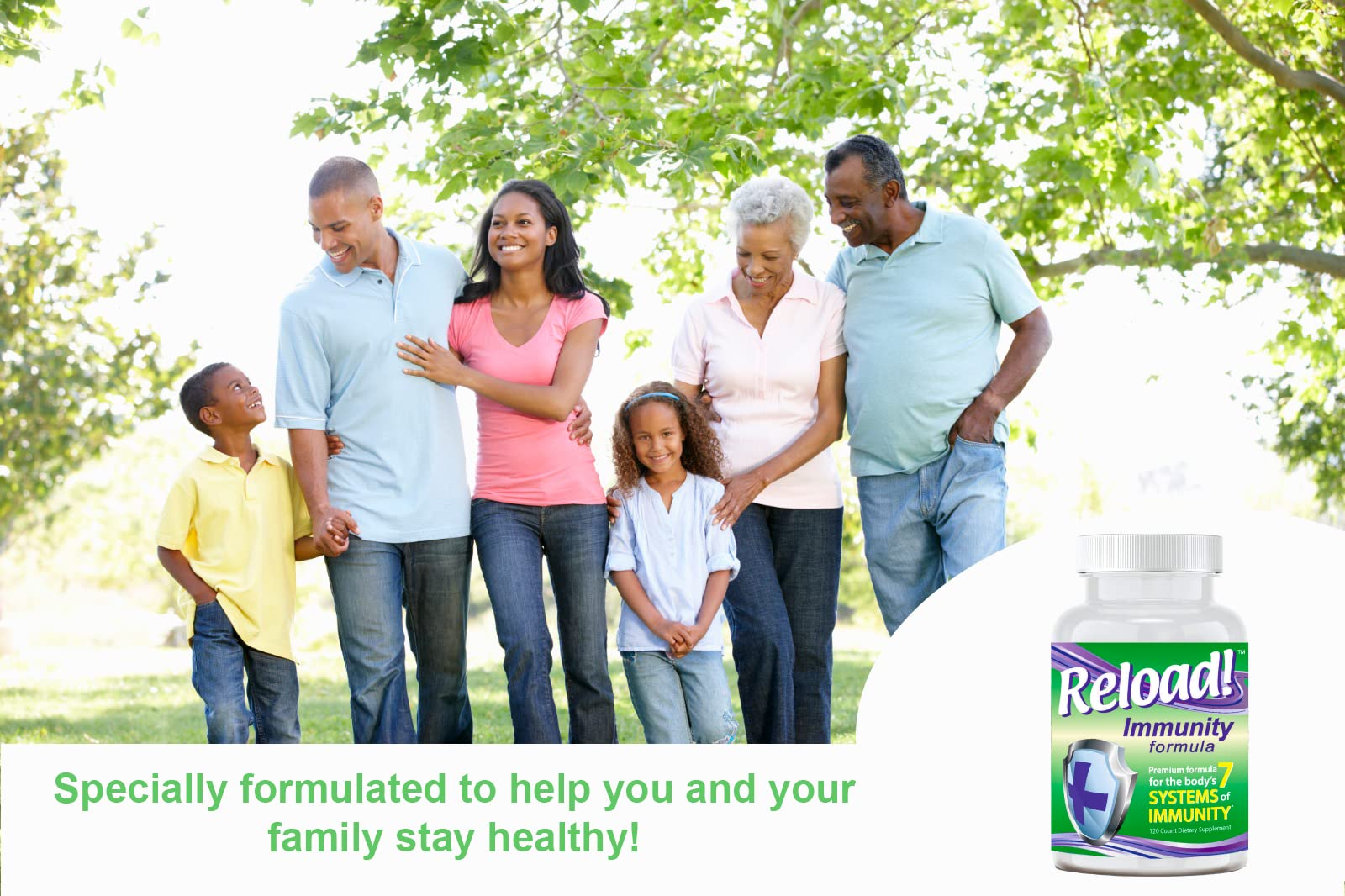 Reload! Immunity Antioxidant, Echinacea, Vitamins A, C, D, Zinc, Selenium, Ginkgo, Aloe, Probiotic/Prebiotic, Fenugreek Capsule 120ct, 30 Day Supply