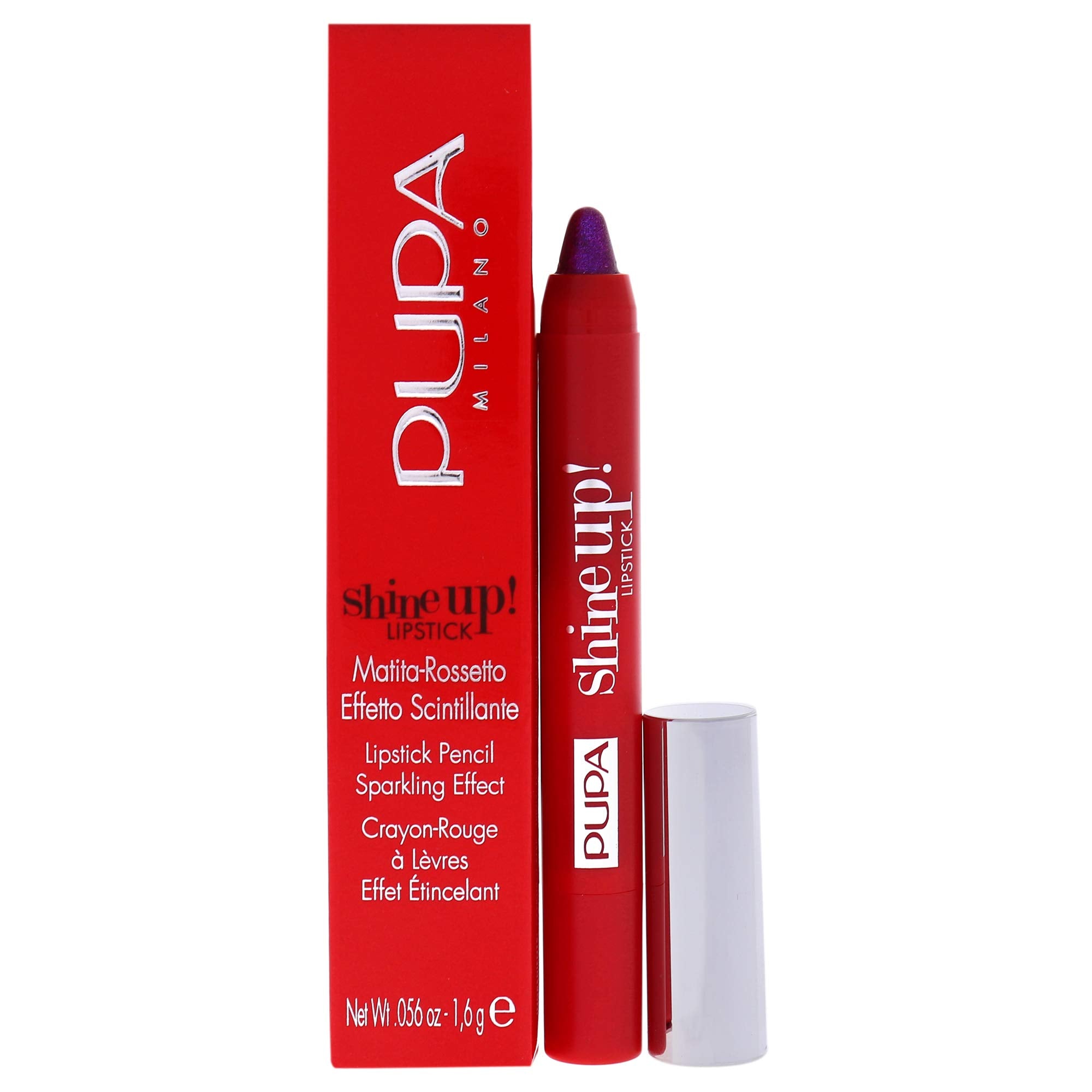 PUPA Milano Shine Up! Lipstick - Provides Definition And Fullness - Two In One Crayon - Achieve Full Metallic Finish - Provides Extreme Shimmer - Long Lasting - 011 Scandalous Lips - 0.056 OZ