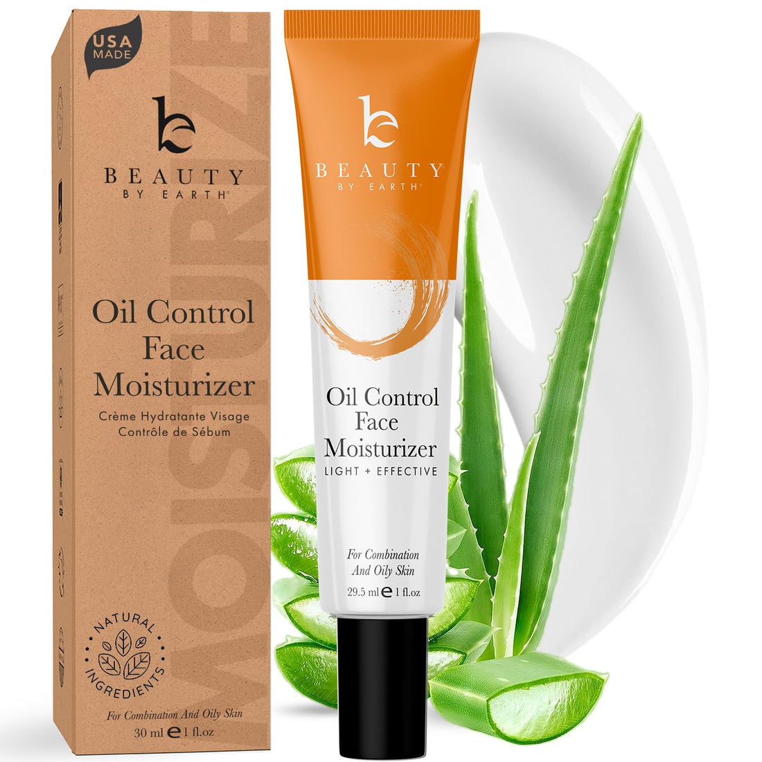 Facial Moisturizer Organic and Natural Daily Face Moisture Cream for Sensitive, Oily or Combo Skin; Light and Soothing; Best Non-Greasy Oil Control Lotion, Anti-Aging, Anti-Wrinkle for Men and Women