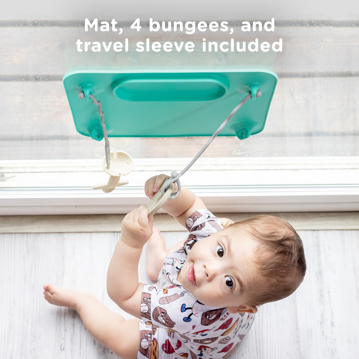 BUSY BABY Silicone Mat - New and Improved Suction Cups, 4 Straps to Secure Baby Essentials, Self Feeding, Baby Led Weaning, Travel Sleeve Included (Pink)