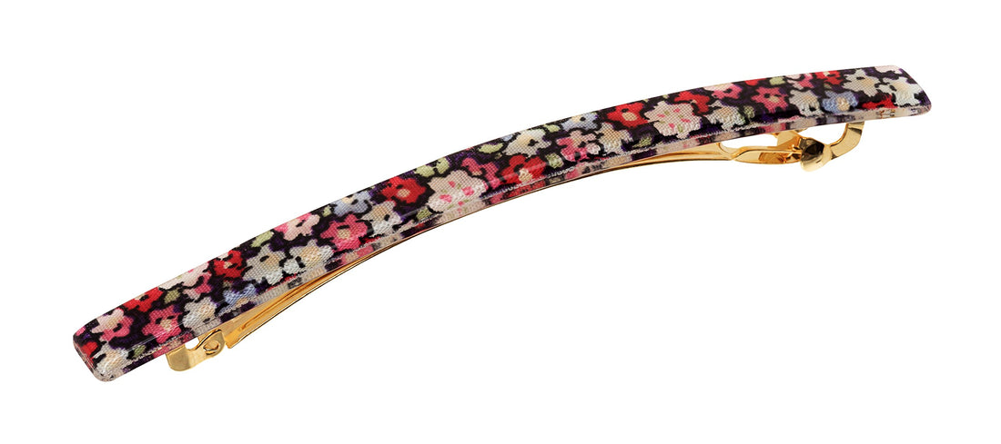 Petite Fleur Red : France Luxe Long and Skinny Barrette - Petite Fleur Red