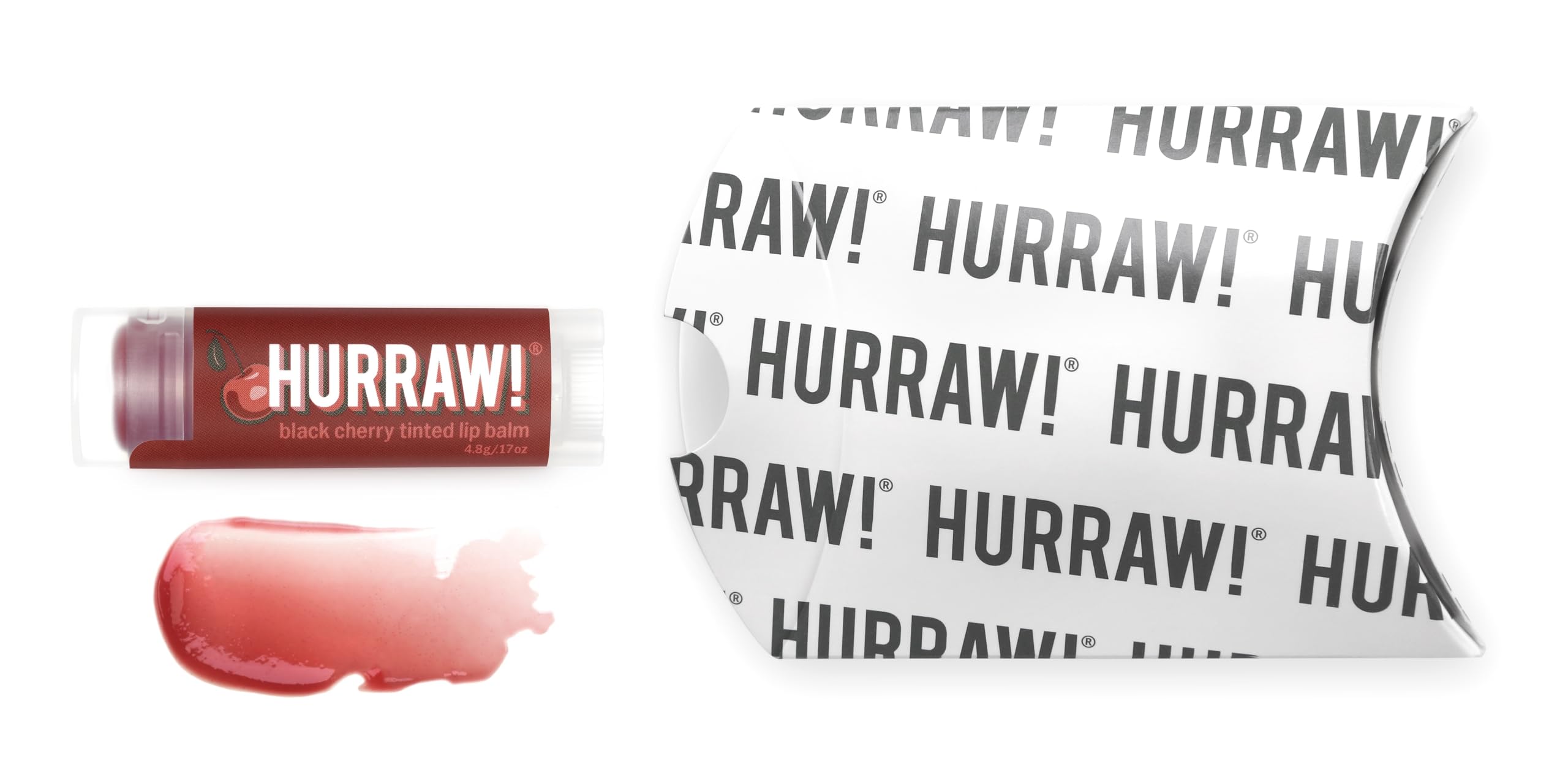 Hurraw! Black Cherry Tinted Lip Balm: (Sheer Red Tint) Organic, Certified Vegan, Cruelty and Gluten Free. Non-GMO, 100% Natural Ingredients. Bee, Shea, Soy and Palm Free. Made in USA