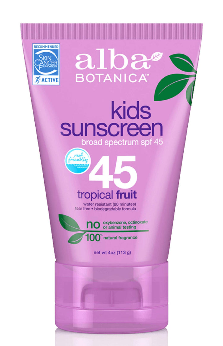 Lot of 2 Alba Botanica Very Emollient, Kids Sunscreen SPF 45, 4 Ounce by Alba Botanica
