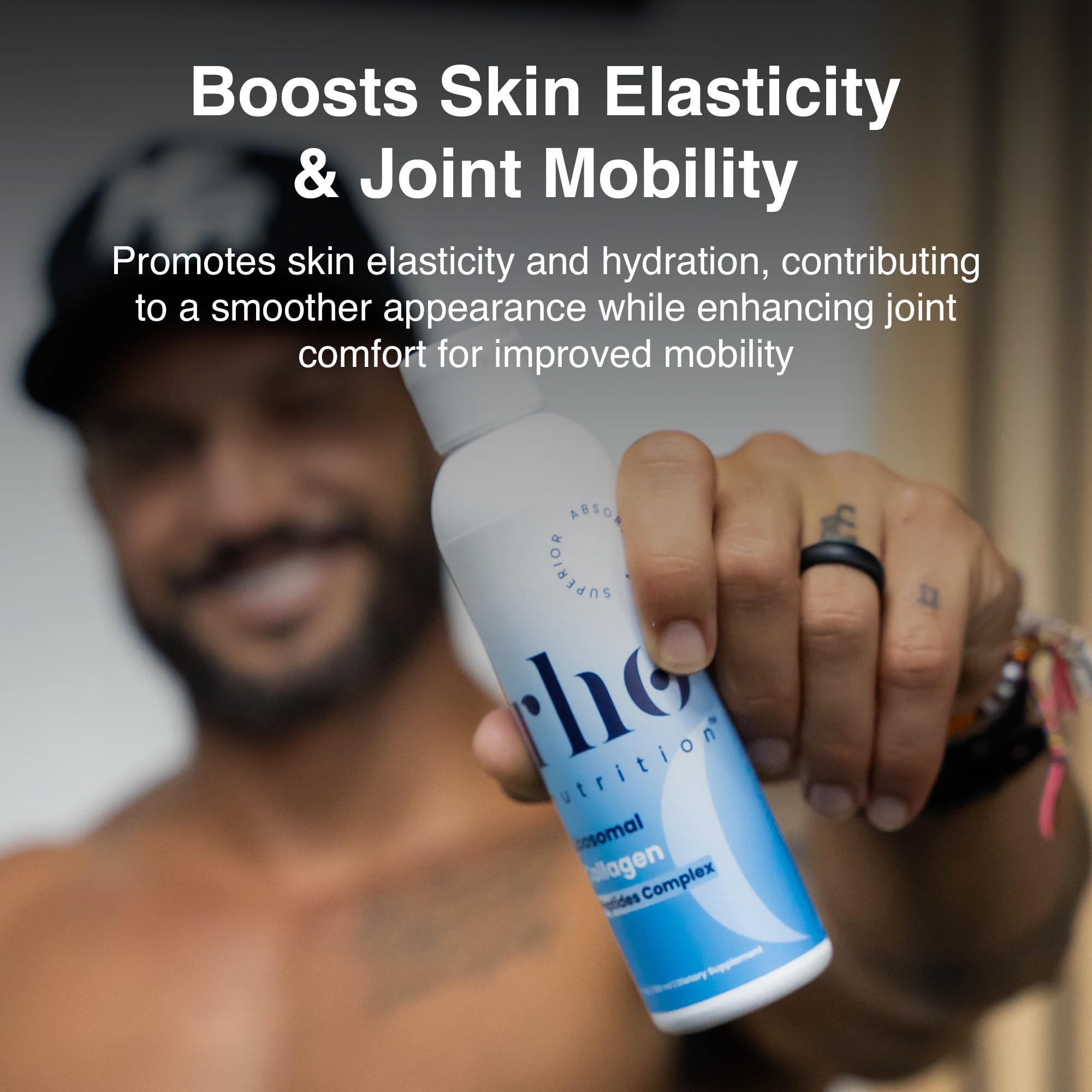 Rho Nutrition Liposomal Collagen Peptides - High-Absorption Liquid Collagen Supplement - Supports Skin Elasticity, Joint Health, and Overall Vitality for Healthy Aging, 5 fl oz