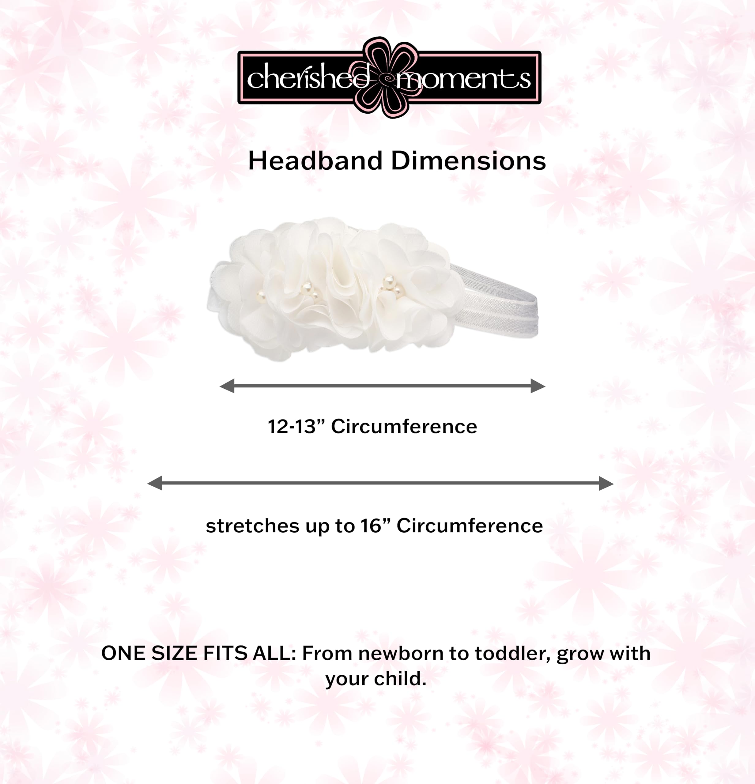 Cherished Moments Petals Keepsake Headband for Christenings, Baptism and Baby Blessings (Ivory)