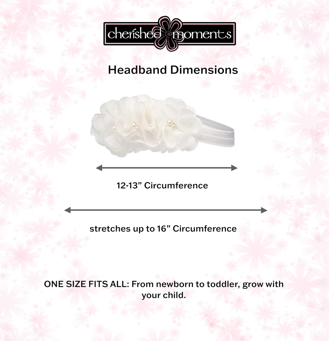 Cherished Moments Petals Keepsake Headband for Christenings, Baptism and Baby Blessings (Ivory)