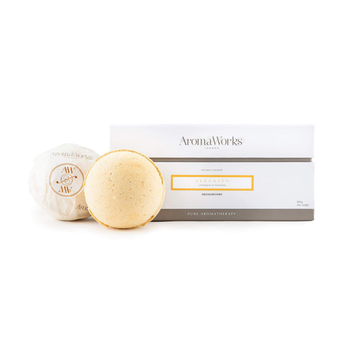 AromaWorks Serenity AromaBomb Bath Bomb - Lemongrass, Neroli and Sweet Geranium Aromas - Uplift, Balance & Focus - Natural, Vegan, Cruelty Free - 8.81 oz Each (2-pack)