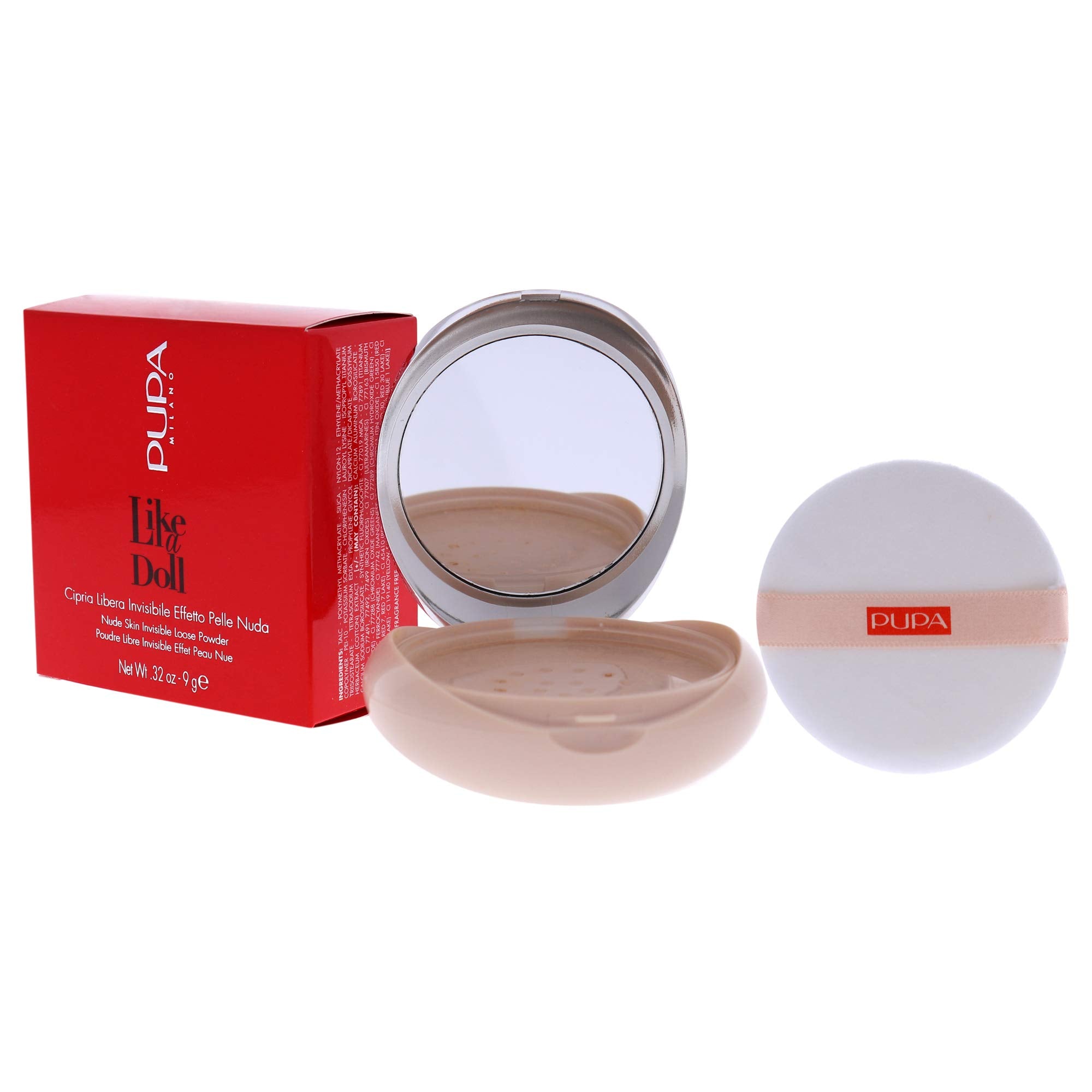 PUPA Milano Like A Doll Invisible Loose Powder - For a Radiant and Natural Look - Smooths Skin and Minimizes Blemishes - Perfectly Blends with Skin - 003 Natural Beige - 0.32 Oz (I0111822)