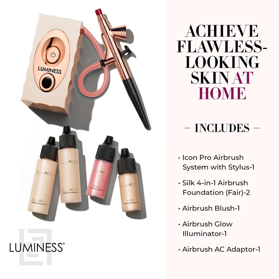 Luminess Air Icon Pro Airbrush System with Fair Starter Kit, 24 Oz