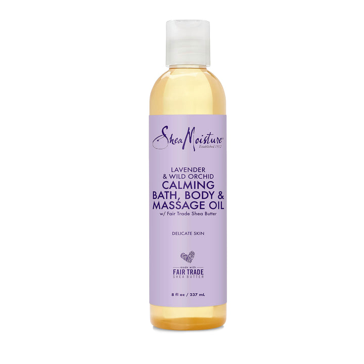 SheaMoisture Bath, Body & Massage Lotion & Oil Moisturizer for Sensitive Skin Lavender Wild Orchid Shea Butter 8 oz