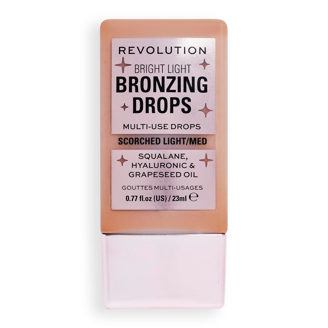 Revolution, Bright Light Bronzing Drops, Bronze & Glow for Face & Body, Infused with Hyaluronic Acid, Vegan & Cruelty-Free, Bronze Scorched, 0.77 fl oz