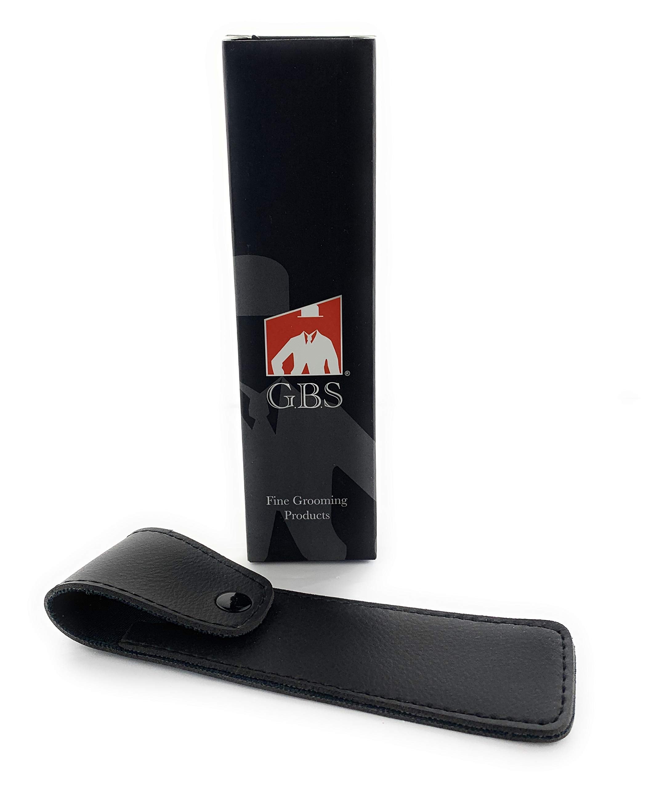 Straight Razor Case -- Black Leather