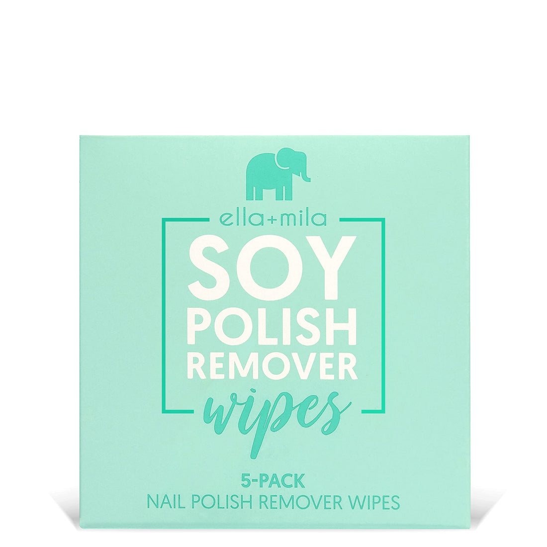 Ella+Mila Soy Nail Polish Remover Wipes - Acetone Free Unscented, Vitamin A, C, E Oil (5-Pack)