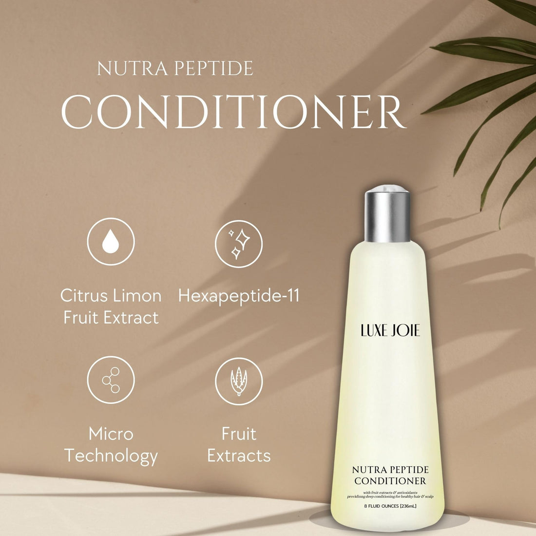 Luxejoie Nutra Peptide Conditioner With Fruit Extracts & Antioxidants | Providing Deep Conditioning For Healthy Hair & Scalp