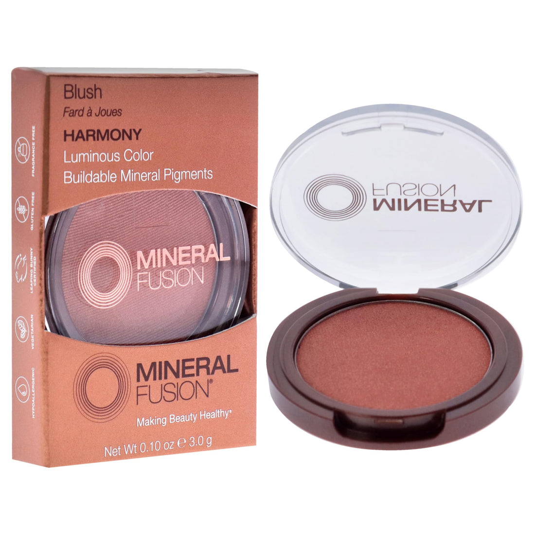 Mineral Fusion Blush, Harmony, Coral Shimmer, 0.10 oz (Packaging May Vary)