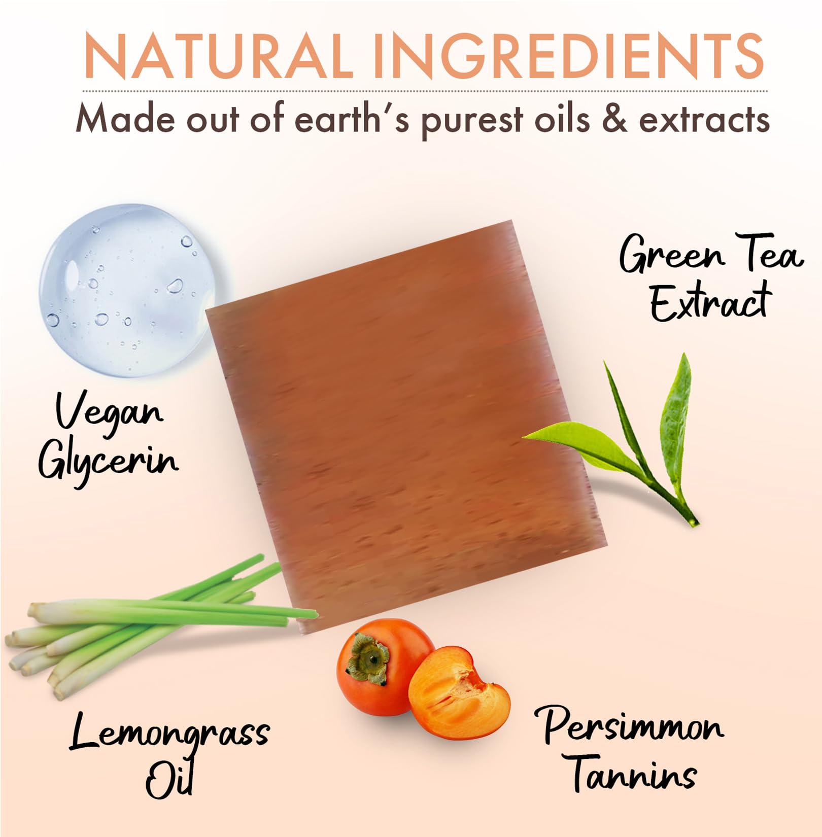 Persimmon Soap Bar for Body Odor Control – Purifying Deodorizing Body Wash with Japanese Persimmon & Green Tea Extract for Eliminating Body Odor – Deodorant Soap for Skin Brightening (2 Pack)