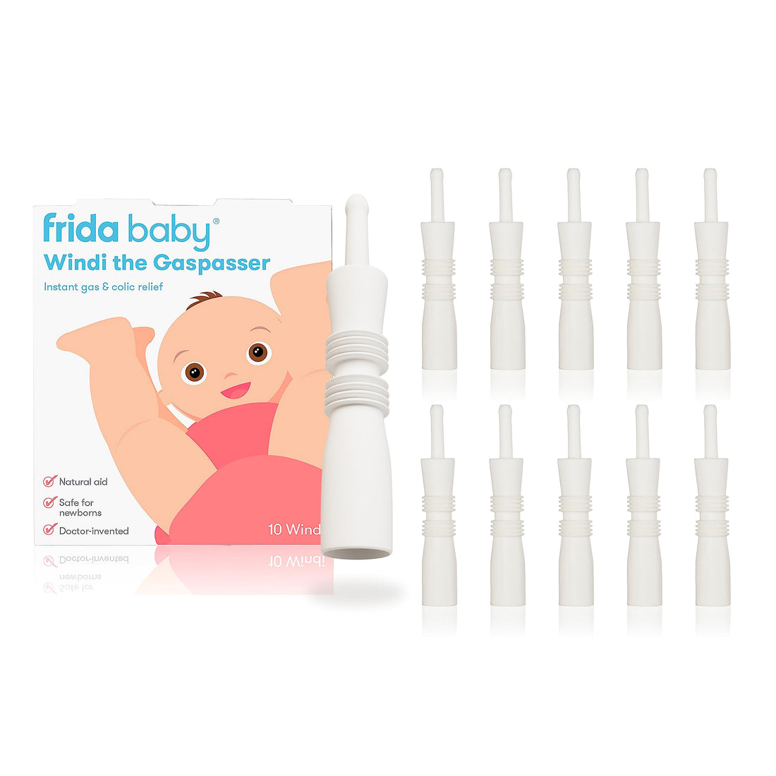 Frida Baby Windi Gas Passer, Baby Gas Relief and Colic Baby Relief, Baby Constipation Relief, 10 Count