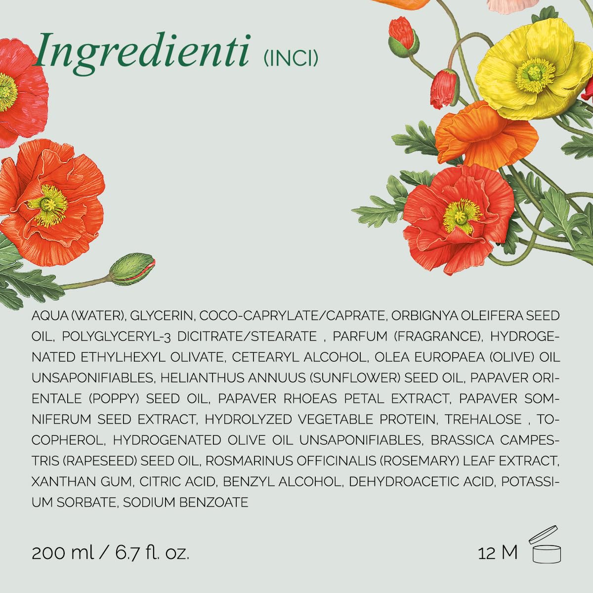 Papavero Soave (Sweet Poppy) Perfumed Body Cream by L'Erbolario Lodi