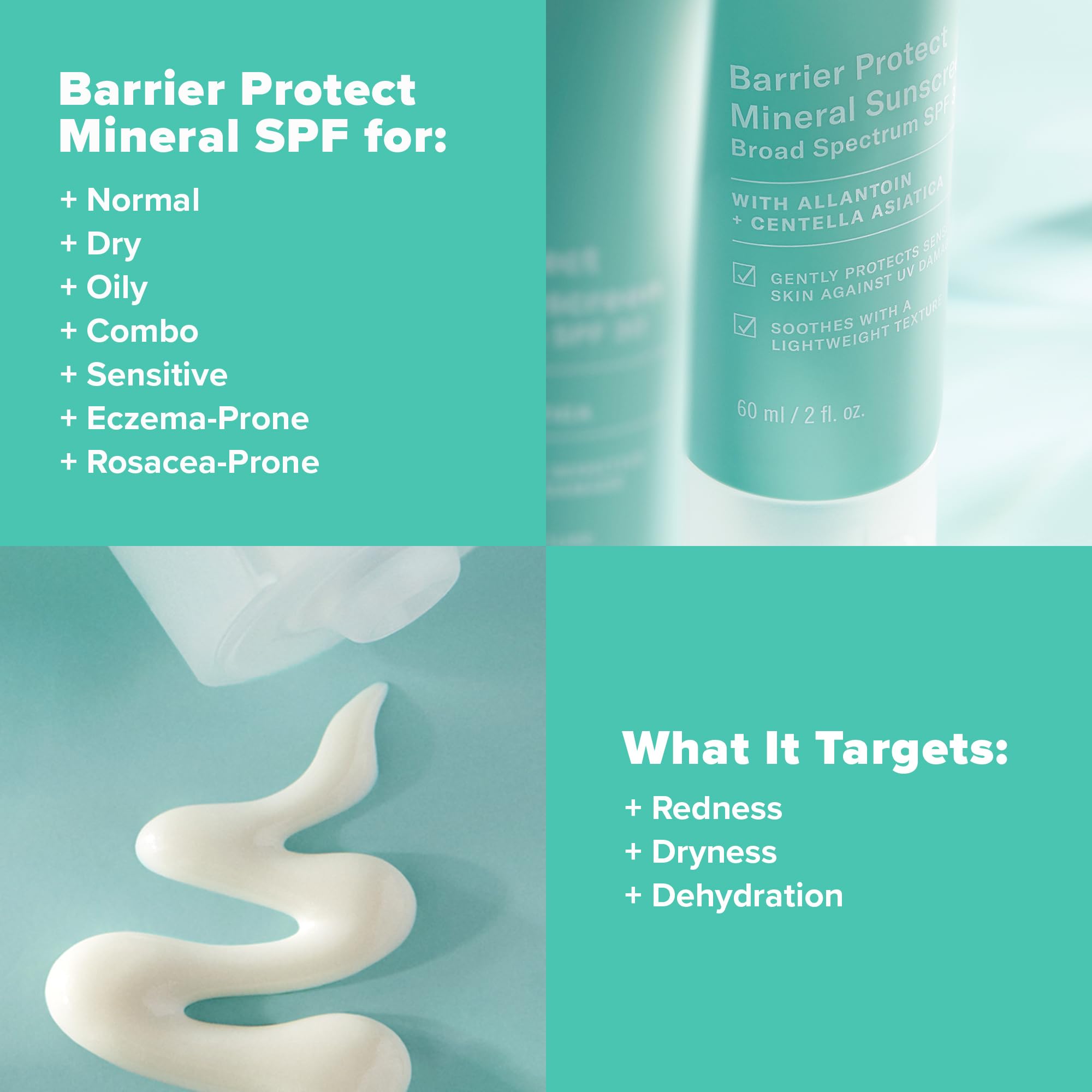 Paula’s Choice CALM Barrier Protect Mineral Moisturizer Sunscreen SPF 30 for Sensitive Skin, Soothes Redness, Suitable for Rosacea-Prone & Eczema-Prone Skin, Fragrance-Free & Paraben-Free, 2 Fl Oz