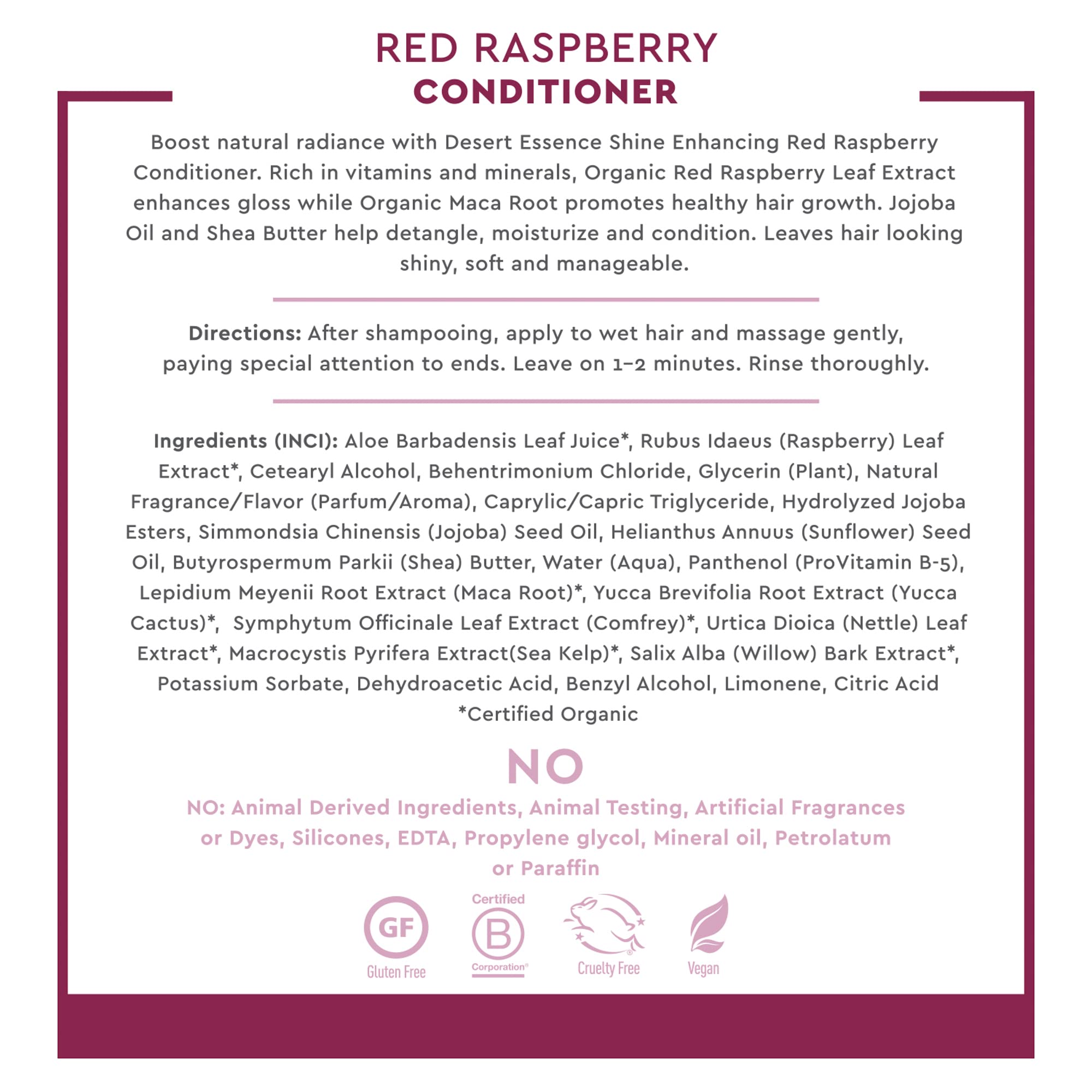 Desert Essence Red Raspberry Conditioner 8 oz.