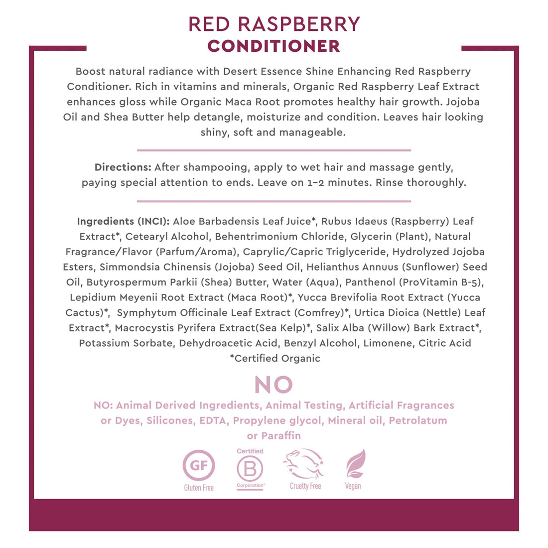 Desert Essence Red Raspberry Conditioner 8 oz.