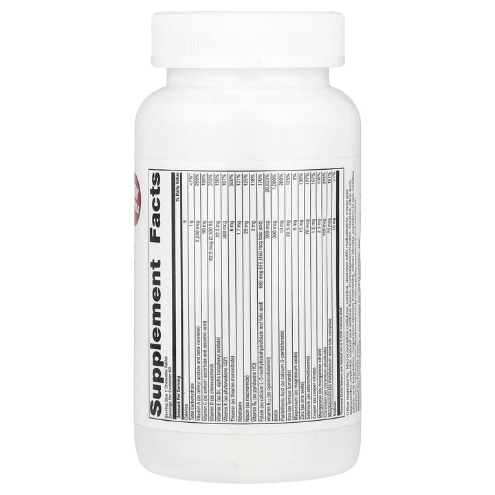 Bariatric Advantage Chewable High ADEK with Iron - for Bariatric Patients - High Potency Vitamin A, D, E & K - Includes B-Vitamins - Chewable Multivitamins - Tropical Fruit - 60 Tablets