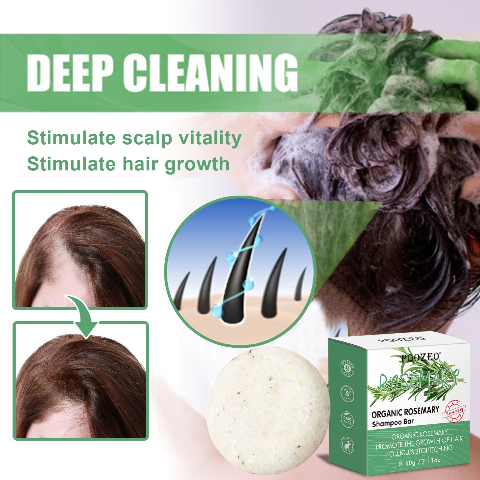 DBEAUTYM 2 Pack Rosemary Shampoo Conditoner Bar Set,Thinning Hair-Volume Shampoo & Conditioner Bar for Men and Women,Hair Thickening & Regrowth Treatment,Hair Growth Soap for Anti-Hair Loss